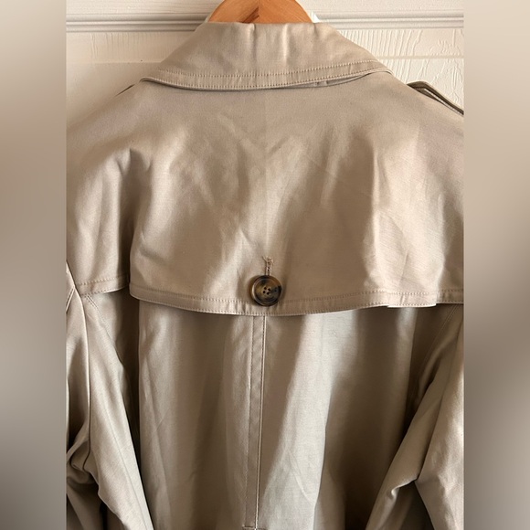 Liz Claiborne Womens Double Breasted Khaki Belted Classic Trench Coat Size XL - Picture 9 of 16